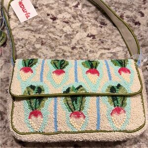 T.J.Maxx Beaded Vegetable Design Shoulder Bag